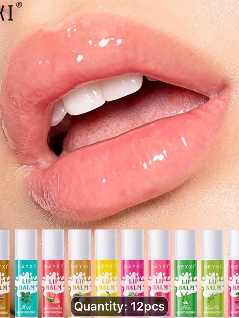 Forever 21 Sheer Glossy Pink Lip Balm Set (12pcs)